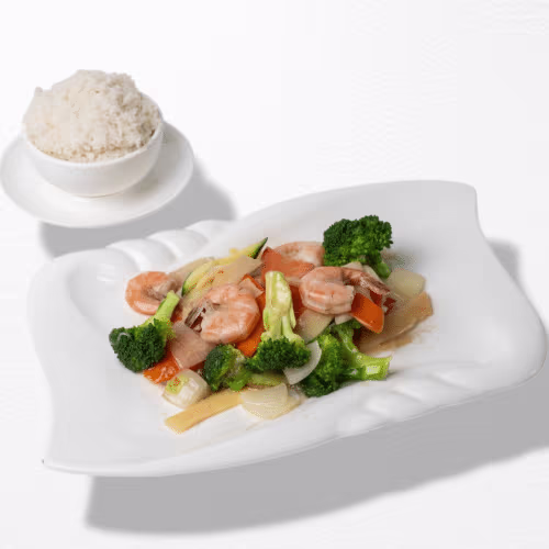 Garnelen mit Wok-Gemüse