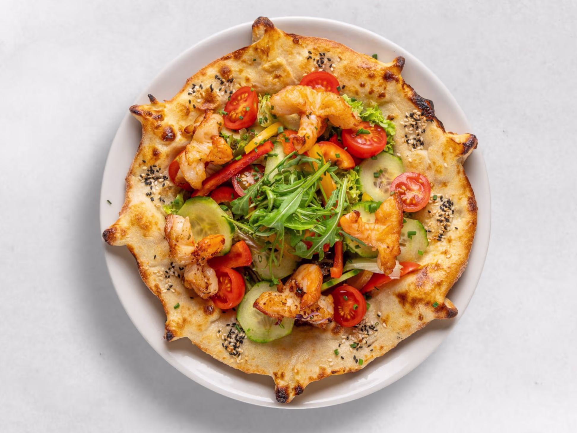 Caesar Salad in Pizza-Bowl