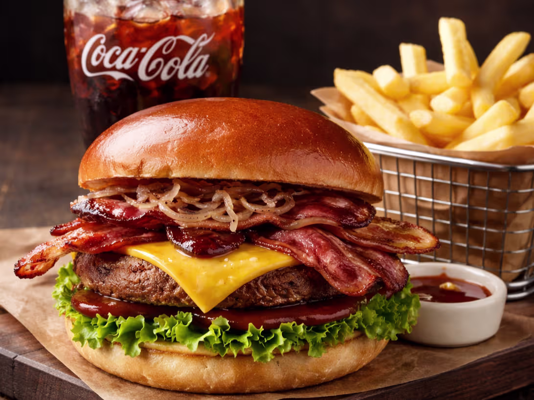 Trio BBQ Bacon Menü (Rind )
