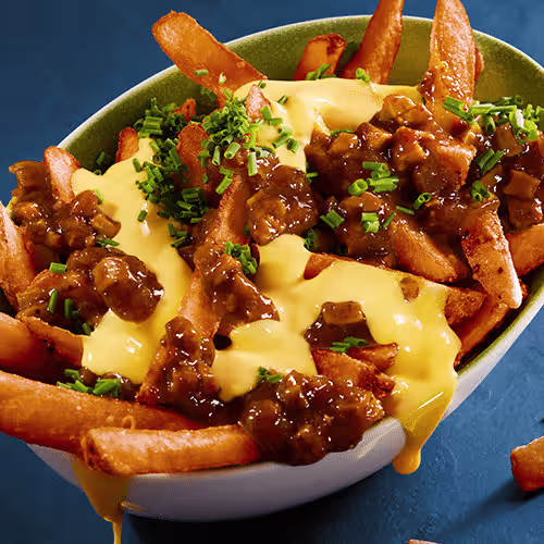 Smokey Cheddar Süsskartoffel-Fritten
