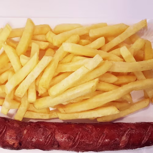 Käsekrainer mit Beilage