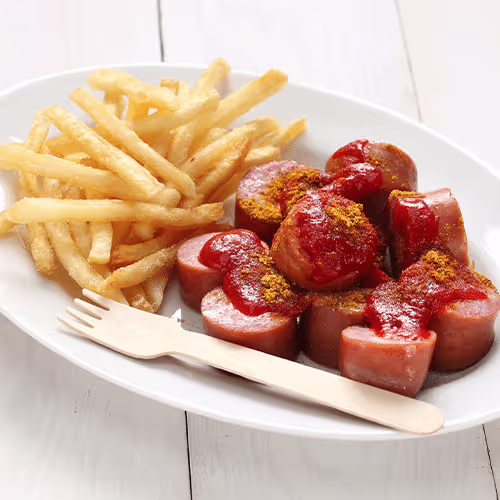 Currywurst mit Pommes frites