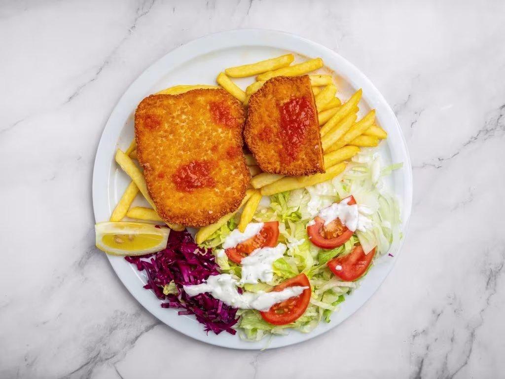Schnitzelteller (Huhn)