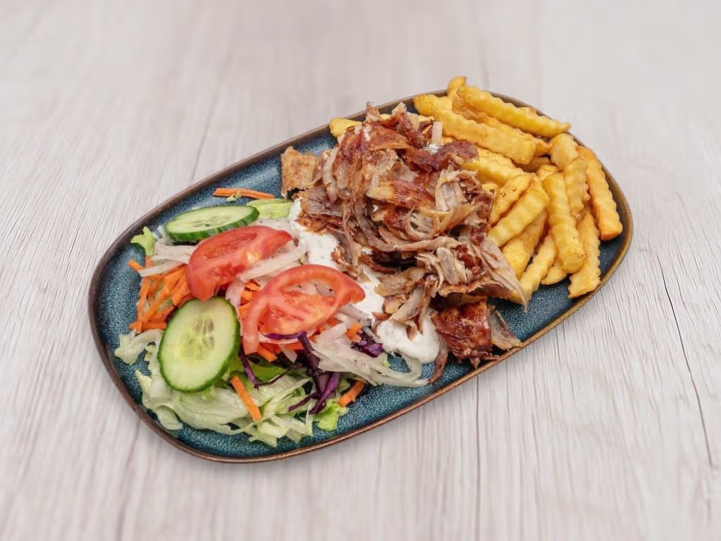 Döner Teller mit Pommes frites