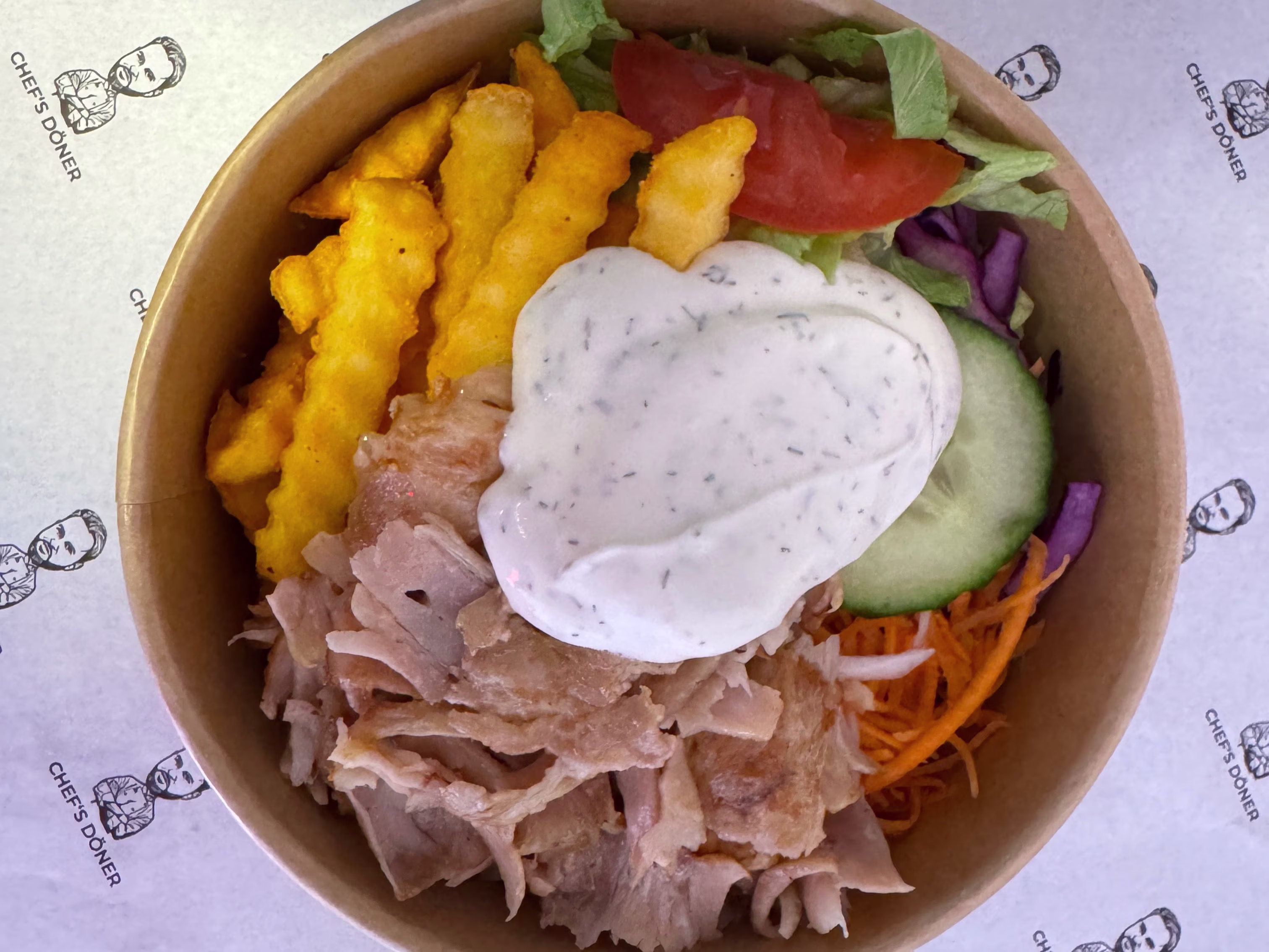 Döner Bowl mit einer Beilage nach Wahl