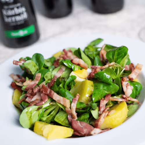 Vogerlsalat mit Speck