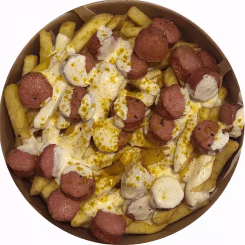 Curywurst Bowl mit Pommes