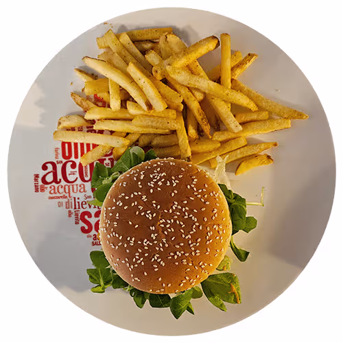 Houseburger mit Pommes