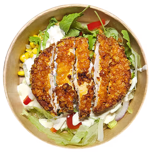 Panierter crispy Chicken Salat