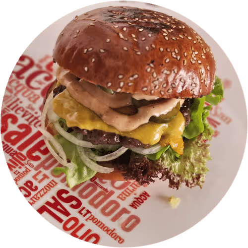 Homemade Smash Gök Burger ( mit eine beilage und 0.3 getränk )