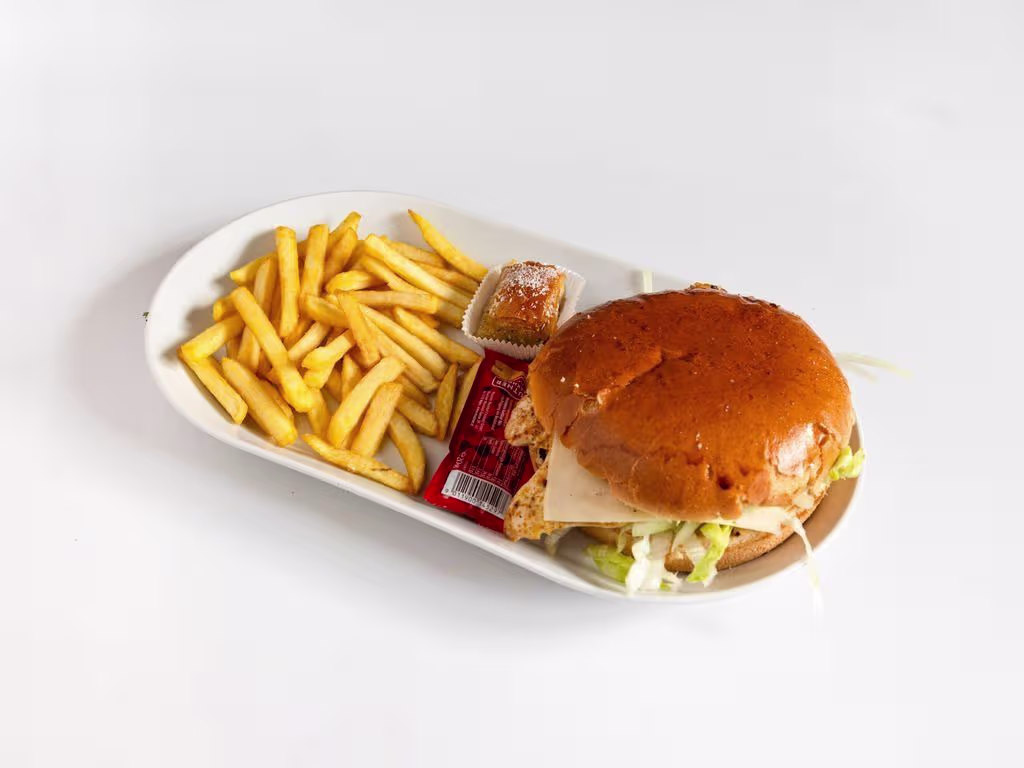 Cheesesteak burger menü