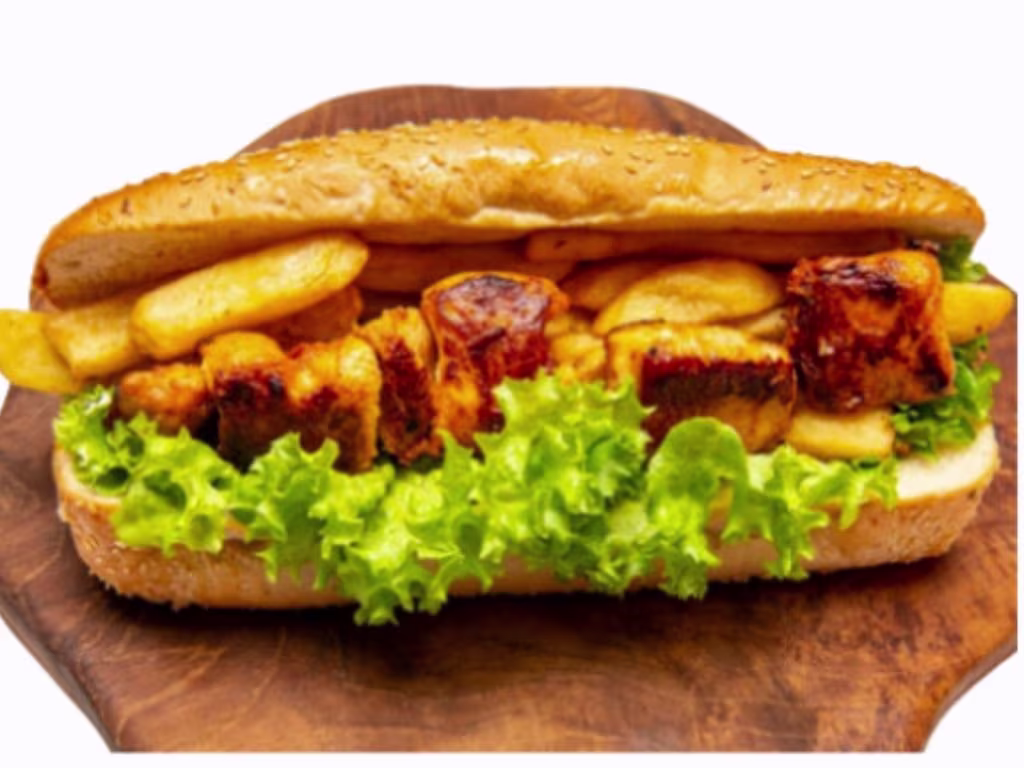 Hühnerspieß Sandwich