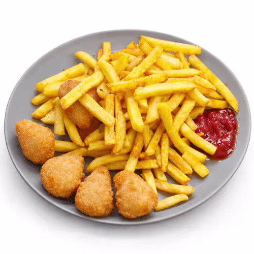 Chili Cheese Nuggets mit Pommes