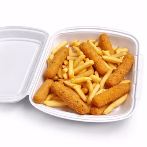 Mozarella Sticks mit Pommes