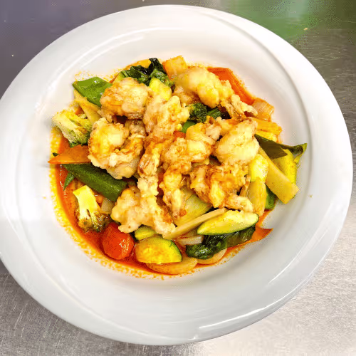 Thai Rotcurry mit Garnelen