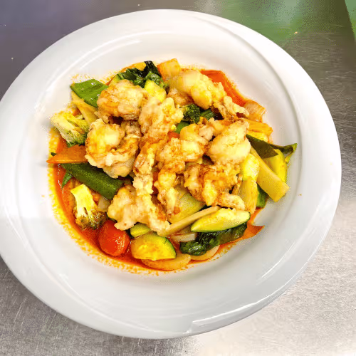 Thai gelbe Curry mit Garnelen