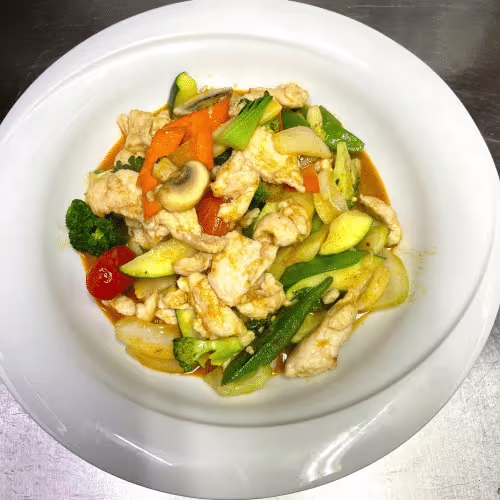 Thai gelbe Curry Hühnerfleisch (scharf)