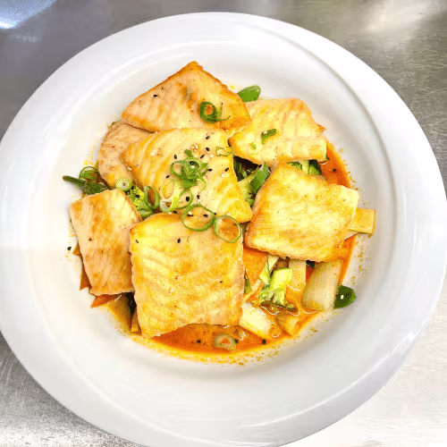 Thai gelbe Curry mit Lachs