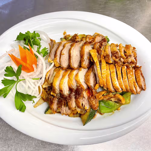 Knusprige Ente mit Wok Gemüse