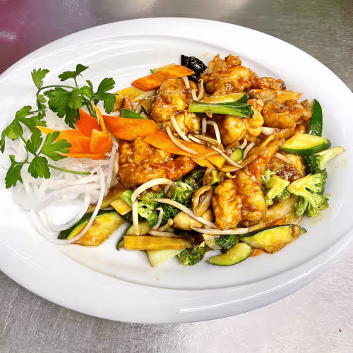Wok Gemüse mit Garnelen