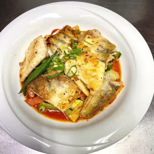 Thai gelbe Curry mit Zander Filet