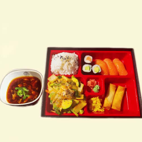 Thai Huhn Curry Bento (sehr scharf)