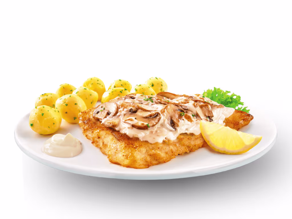 Fischfilet Champignon mit Beilage