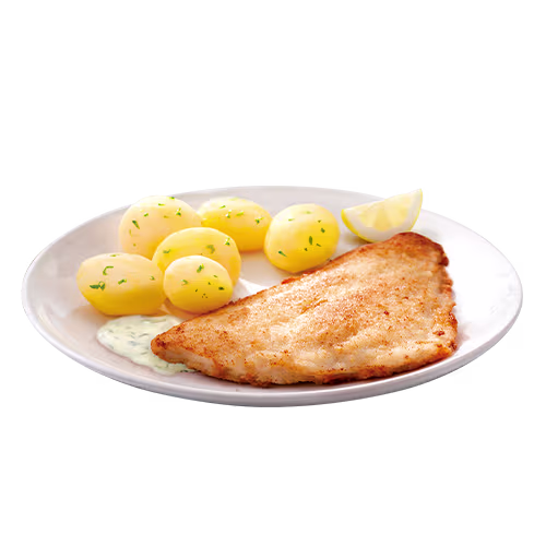Pazifisches Schollenfilet vom Grill mit Beilage