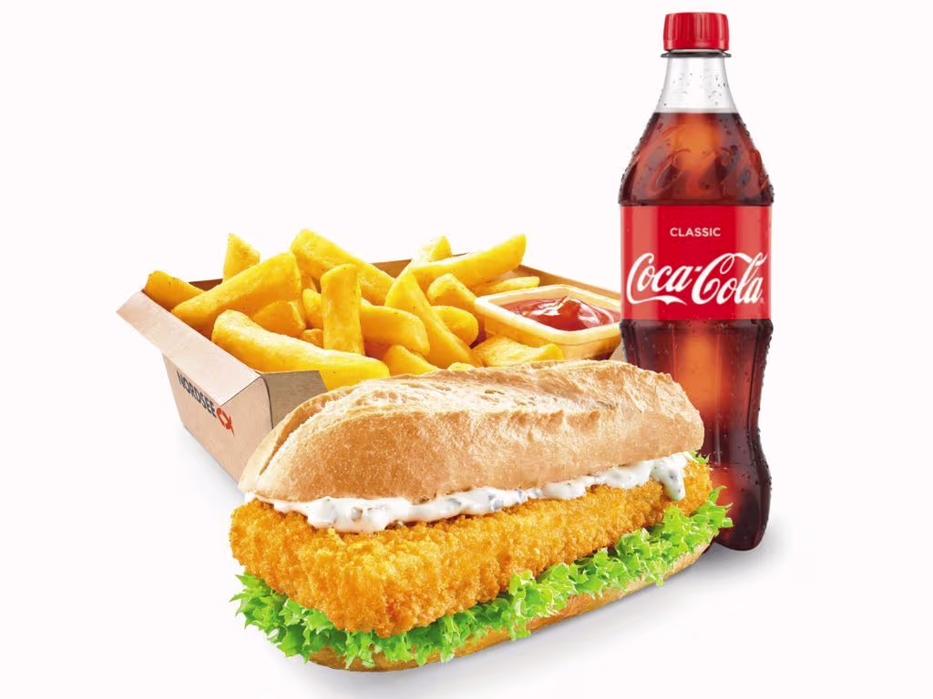 Backfisch-Baguette Menü