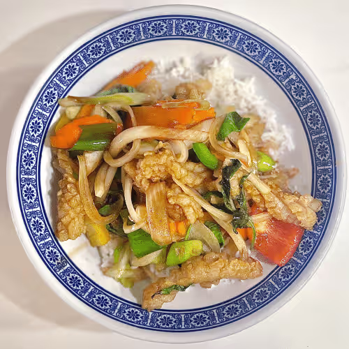 Reisschale Tintenfisch