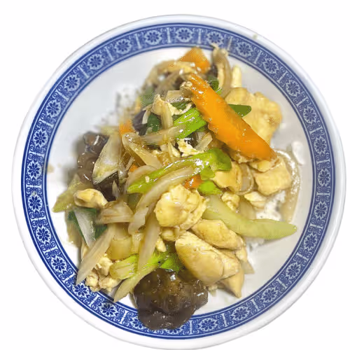 Reisschale Huhn und Ingwer