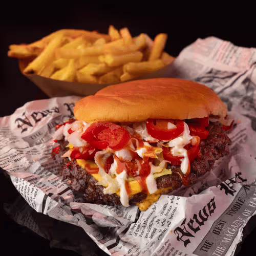 Spicy Bomb Burger & Ffries